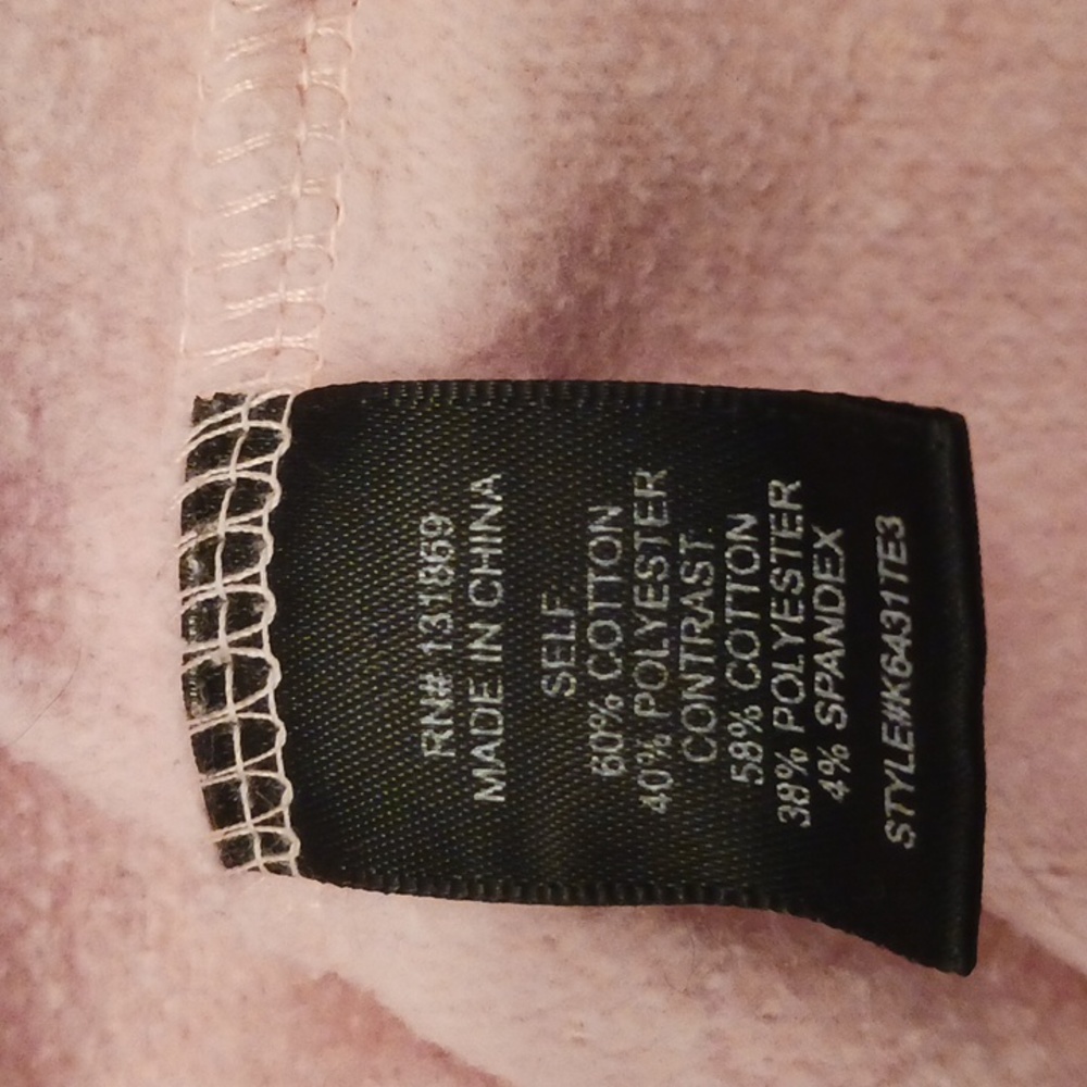 Blush Pink Cropped Hoodie Juniors L Loungewear Athletic Top - Picture 7 of 8